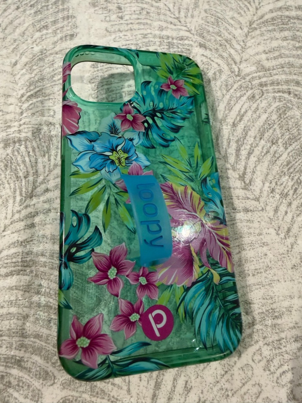iPhone 13 Loopy Case Tropical Floral Phone Case in Green, Pink, Blue